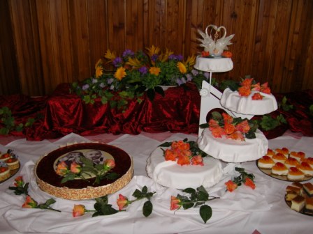 Beispiel einer Hochzeitskuchentafel
