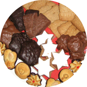 Ein Überblick über unser Weihnachtsgebäcksortiment. Der Link auf dem Bild führt zur Produktübersicht.